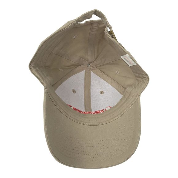 Troy Bilt Embroidered Adjustable Tuck Strap Cap Trucker Baseball Hat Khaki Red - Picture 2 of 12